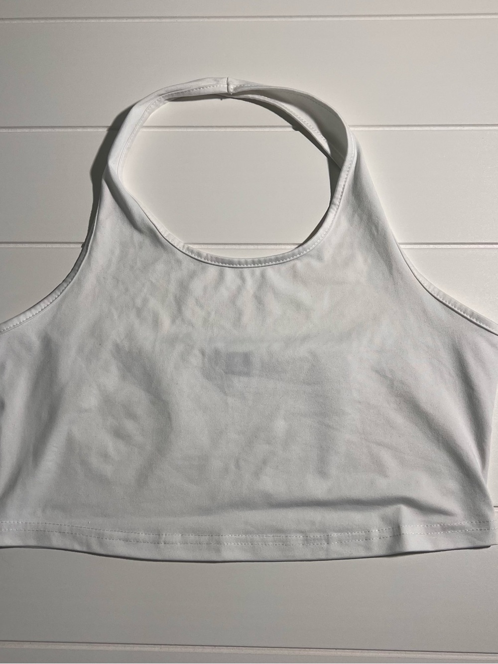 White Halter Crop Top - Women